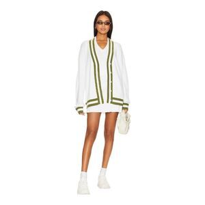 Cable Knit Varsity Skirt Optic White NWT Preppy Cozycore Comfy‎